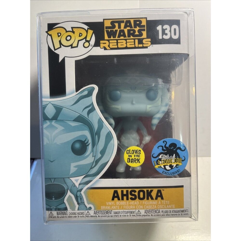 New! Funko Pop #130 AHSOKA Star Wars LA Con Convention Exclusive Mib W Protector